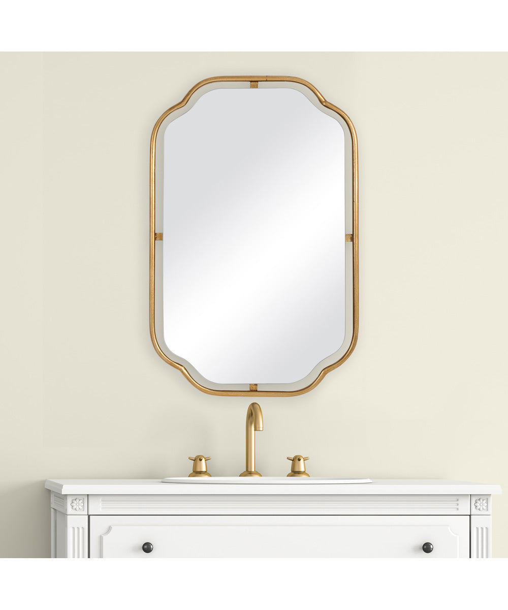 22x35" Wall Mirror with Lightly Antiqued Gold Leaf