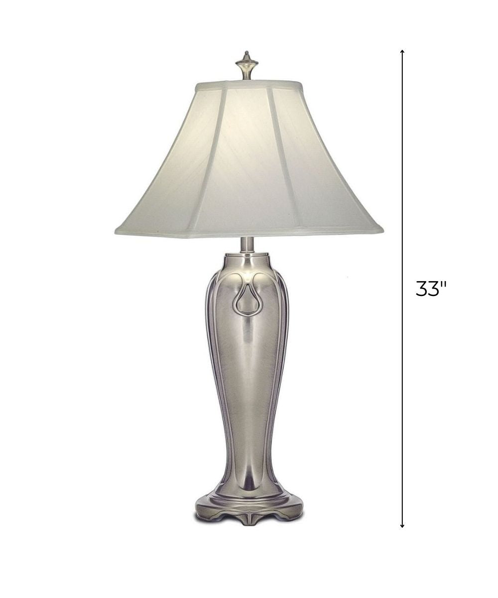 33"H 3-Way Table Lamp Antique Nickel