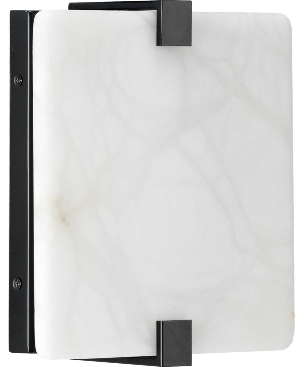 LED Alabaster Stone Black ADA Wall Sconce Matte Black