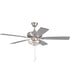EOS 2 Light Clear Bowl 52" Ceiling Fan 2-Light Fan Brushed Polished Nickel