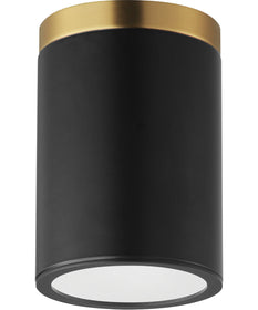 Dapper 1-Light Flush Mount Black / Antique Brass