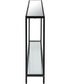 Console Table with Mirrored Shelves in Satin Black