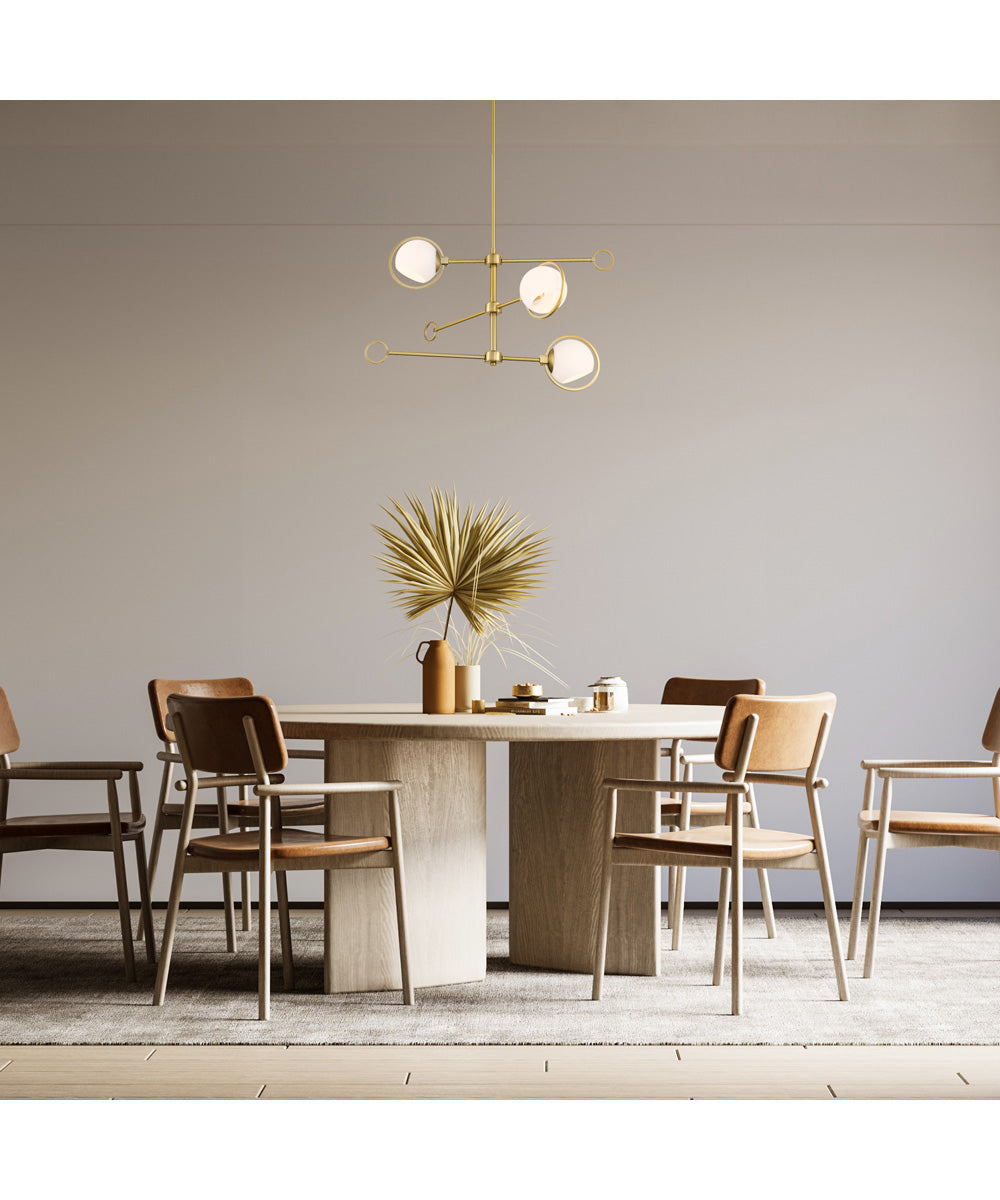 Teatro 3 Light Chandelier  Brushed Gold