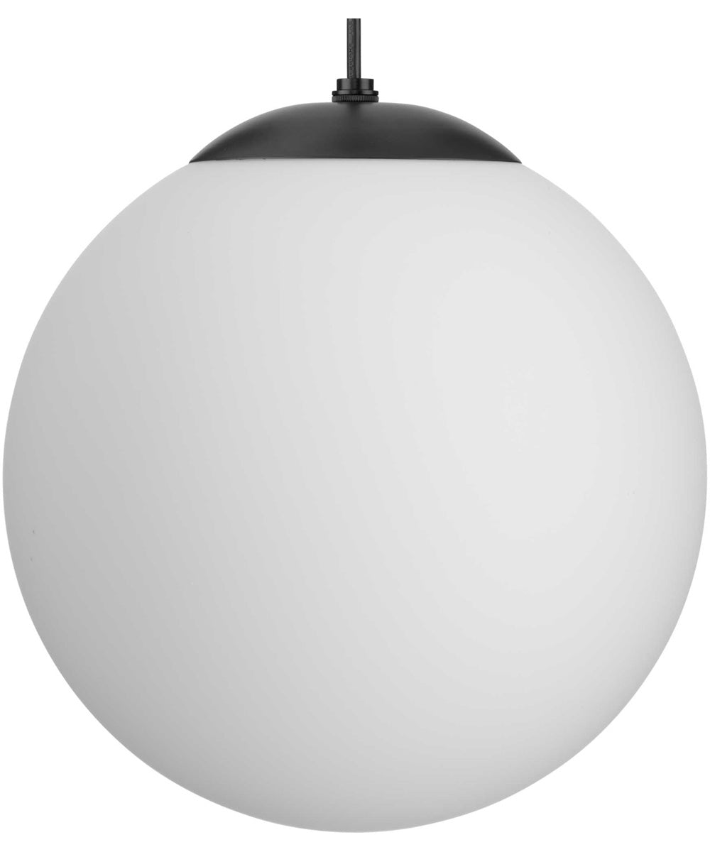 Atwell Opal Glass Globe Large Hanging Pendant Light Matte Black