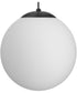Atwell Opal Glass Globe Large Hanging Pendant Light Matte Black