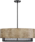 Barrique 5-Light Pendant Black / Honey Wood