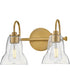 Vera 2-Light Small Two Light Vanity in Lacquered Brass