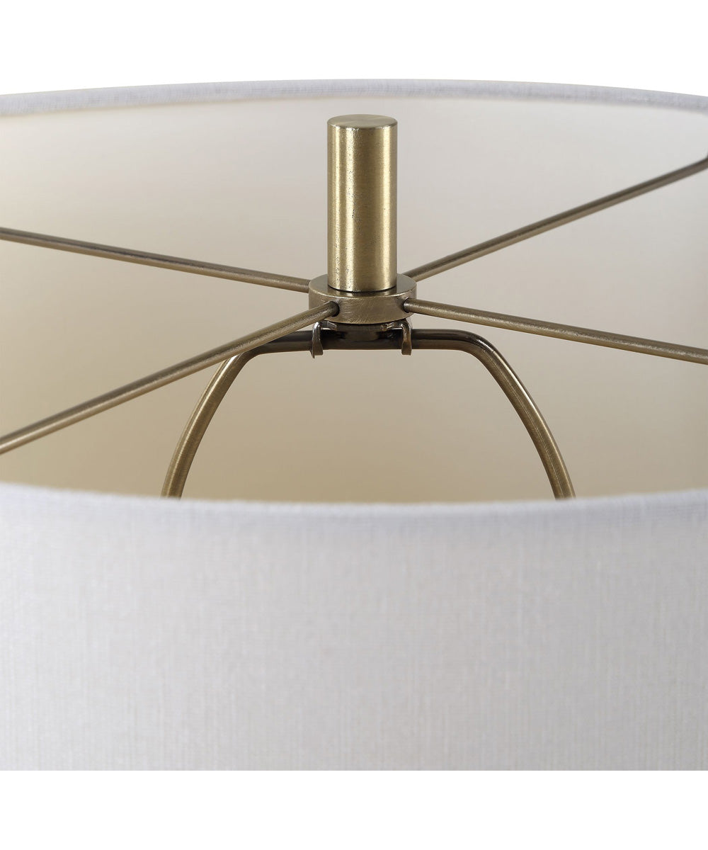 Modern Table Lamp with Crystal in Antique Brass