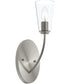Jheni 1-Light Wall Sconce with Clear Glass Shades Brushed Nickel