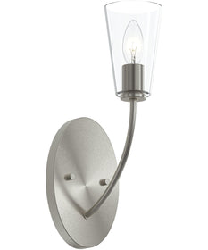 Jheni 1-Light Wall Sconce with Clear Glass Shades Brushed Nickel