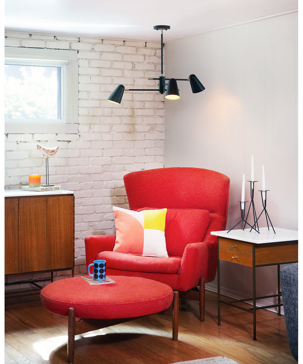 Birdie 3-Light Medium Convertible Mobile Single Tier Chandelier in Black