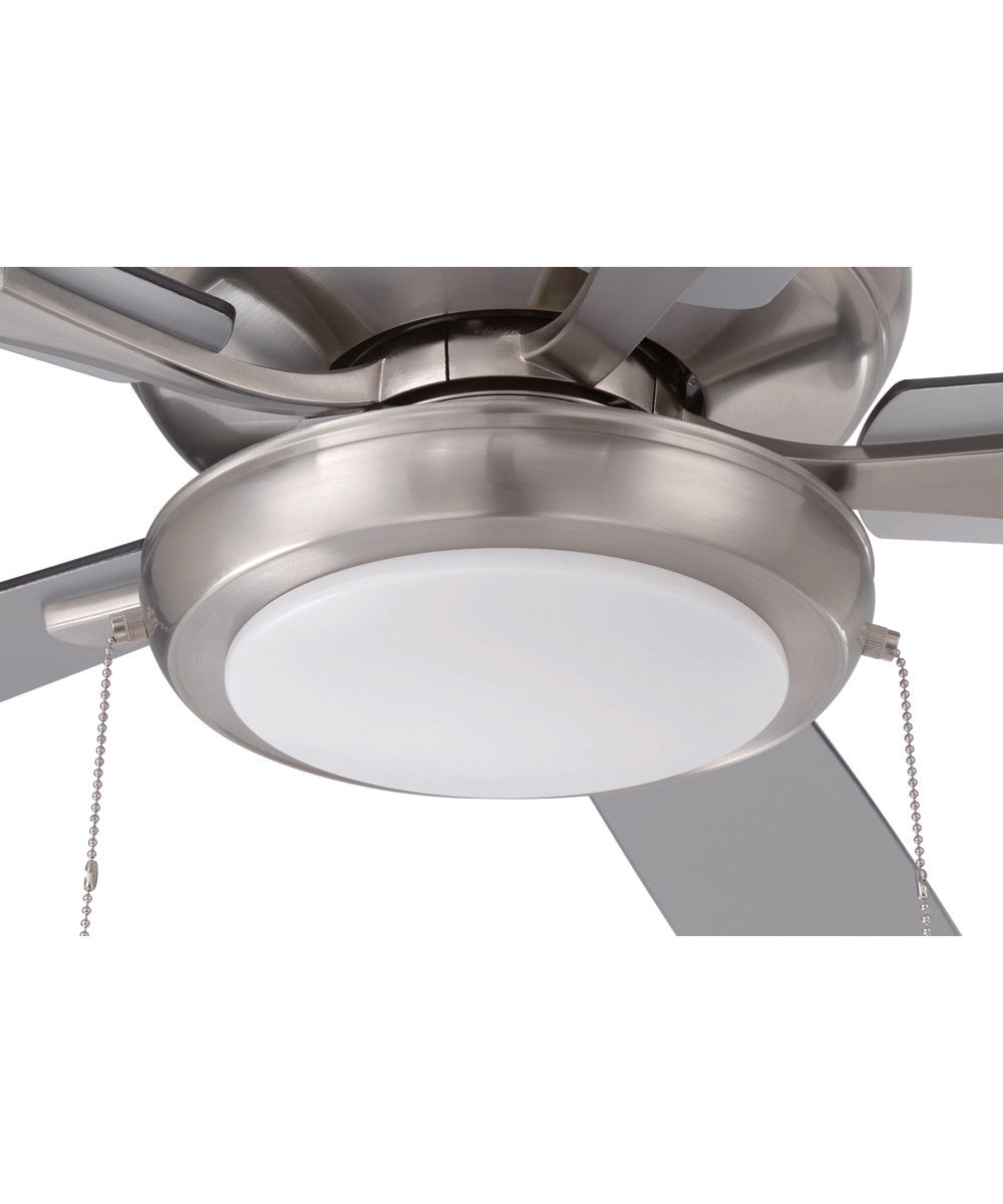 EOS Low Profile 1 bulb Frosted White 52" Ceiling Fan 1-Light Fan Brushed Polished Nickel