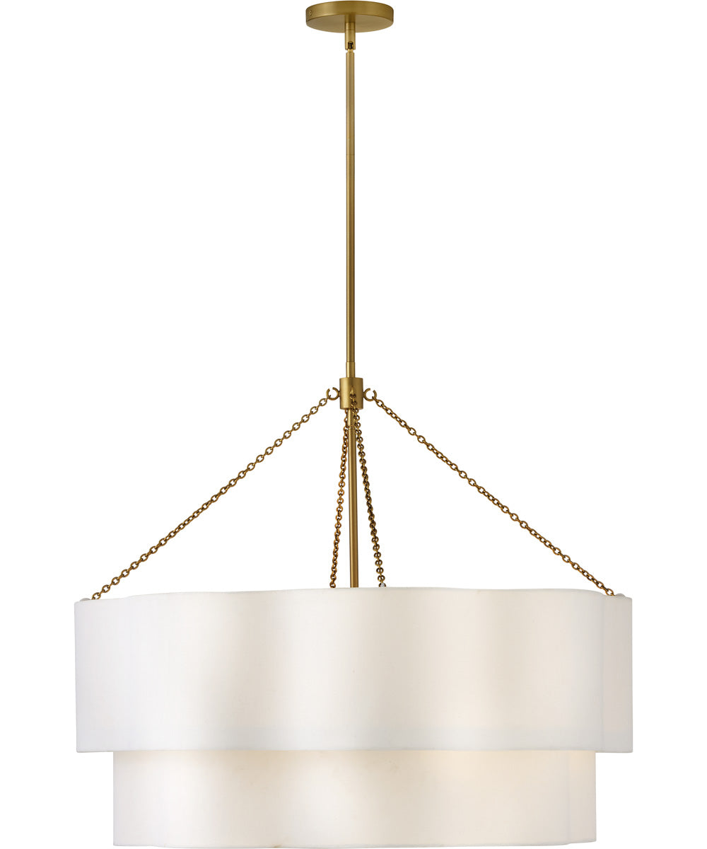 Gwen 8-Light Medium Drum Chandelier in Lacquered Brass