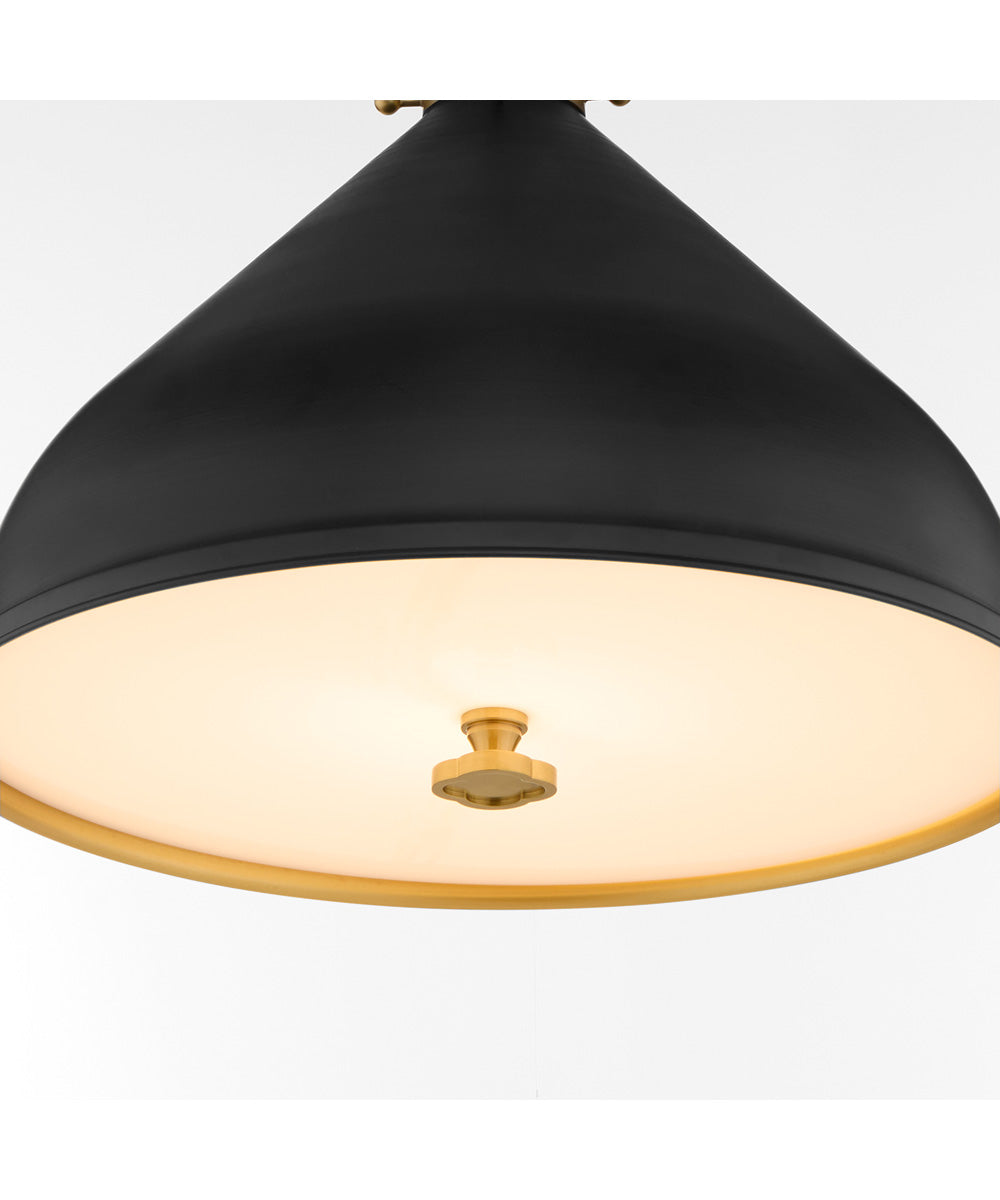 Bonnel 1-light Pendant Matte Black|Aged Brass