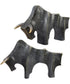 Regal Bull Bronze Sculptures Set of 2