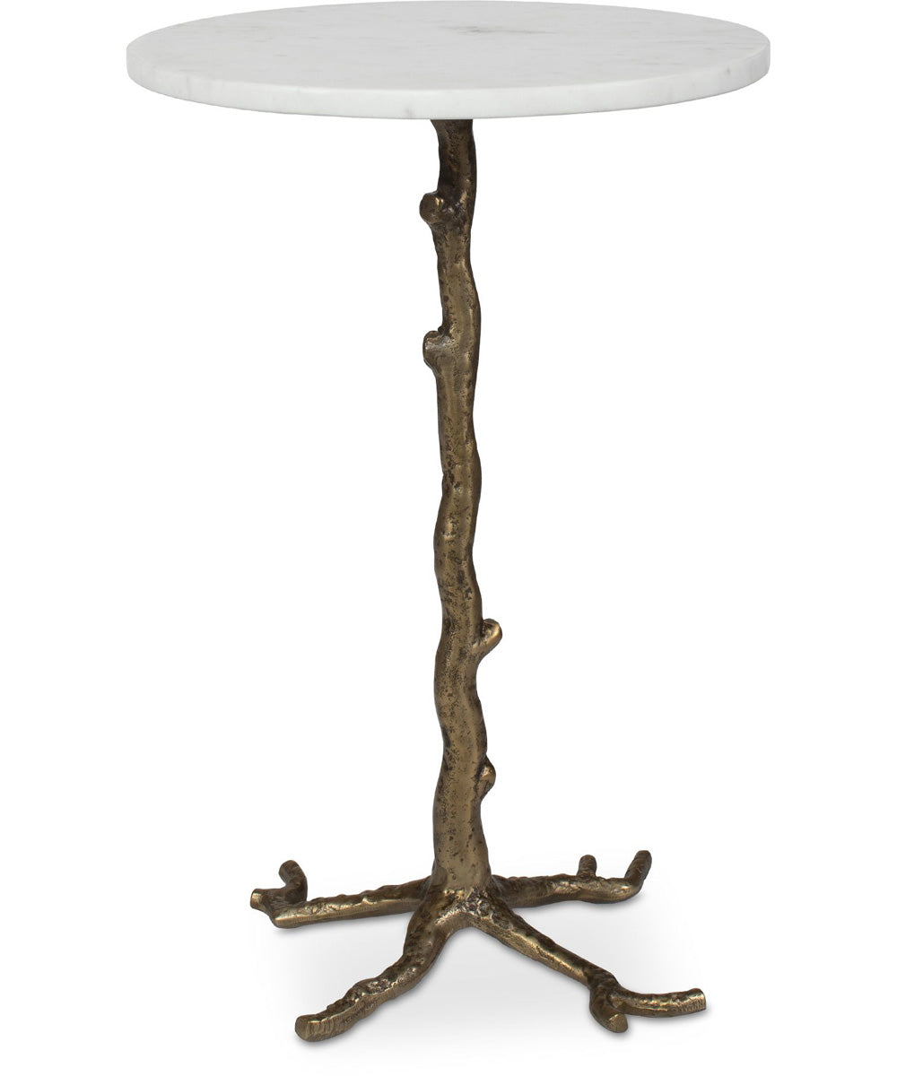 Calais White Marble Accent Table