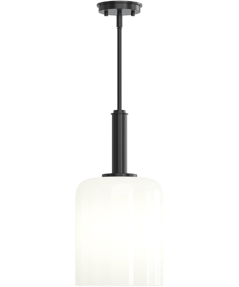 Reines 1-Light Pendant with Opal Glass Shade Matte Black