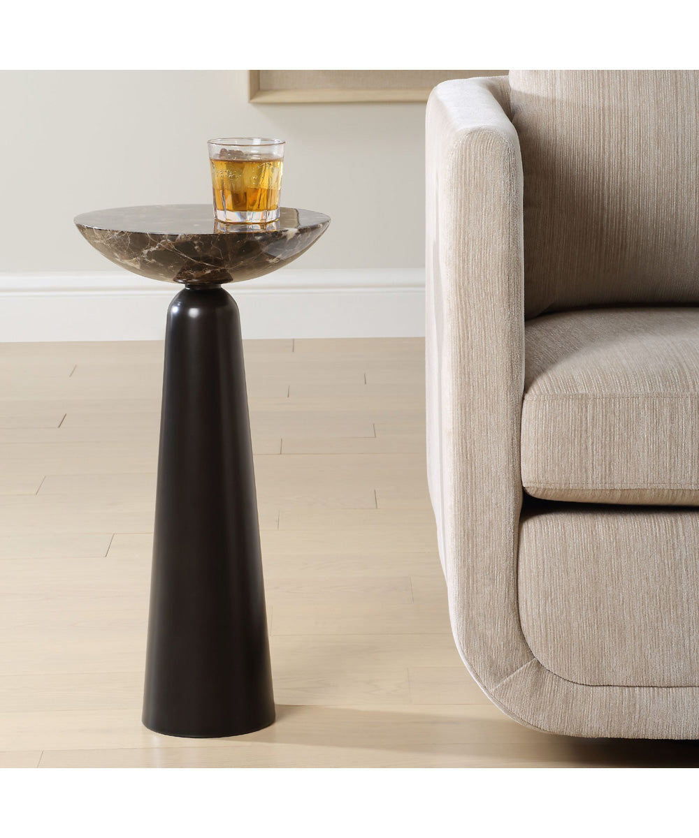 Hastings Brown Marble Accent Table