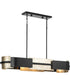 Lowery 4-Light Industrial Luxe Linear Chandelier with Aged Silver Leaf Accent Matte Black