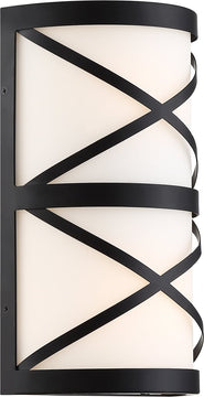 7"W Sylph 2-Light Vanity & Wall Aged Bronze / Satin White