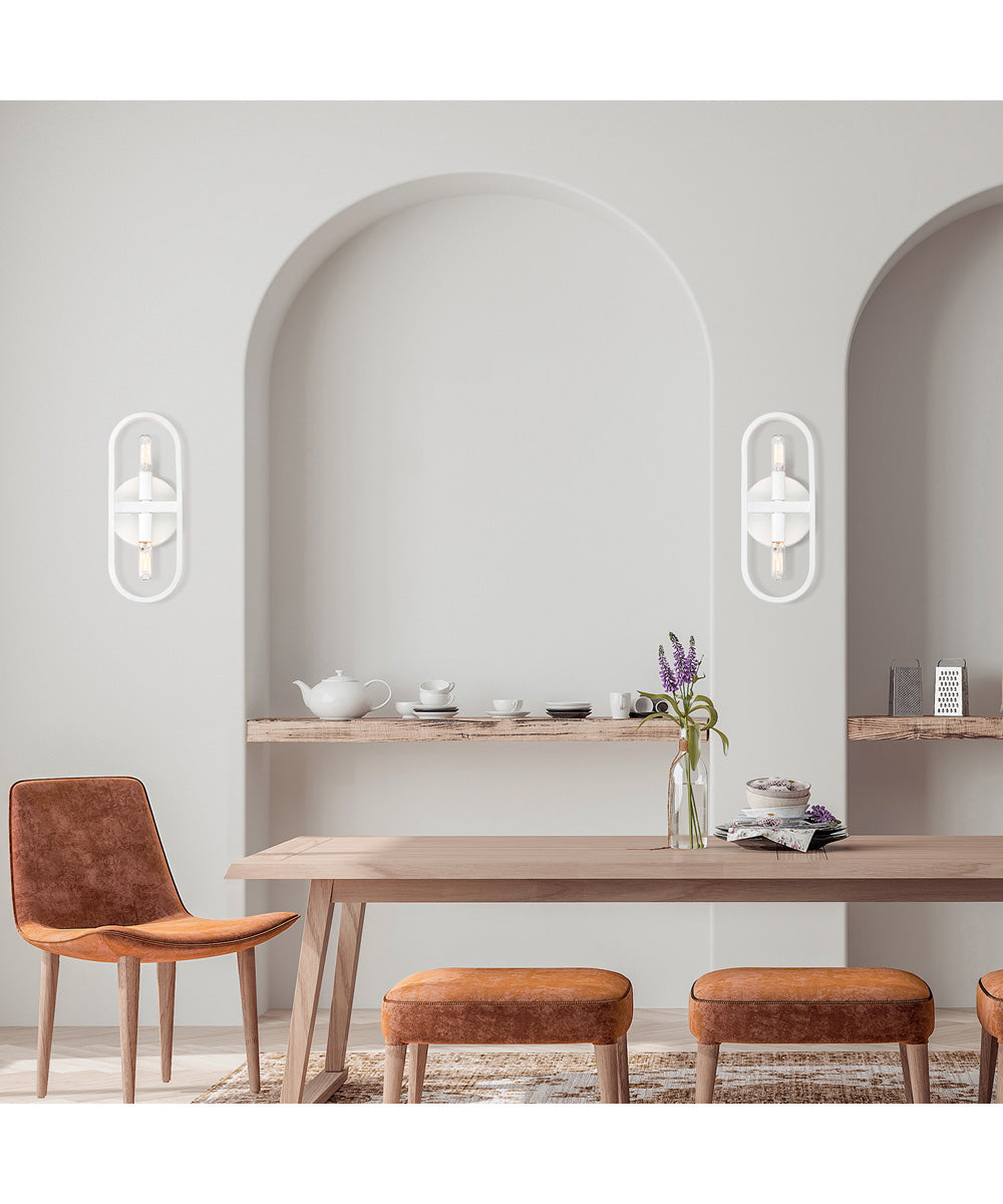 Carousel 2 Light Wall Sconce Matte White