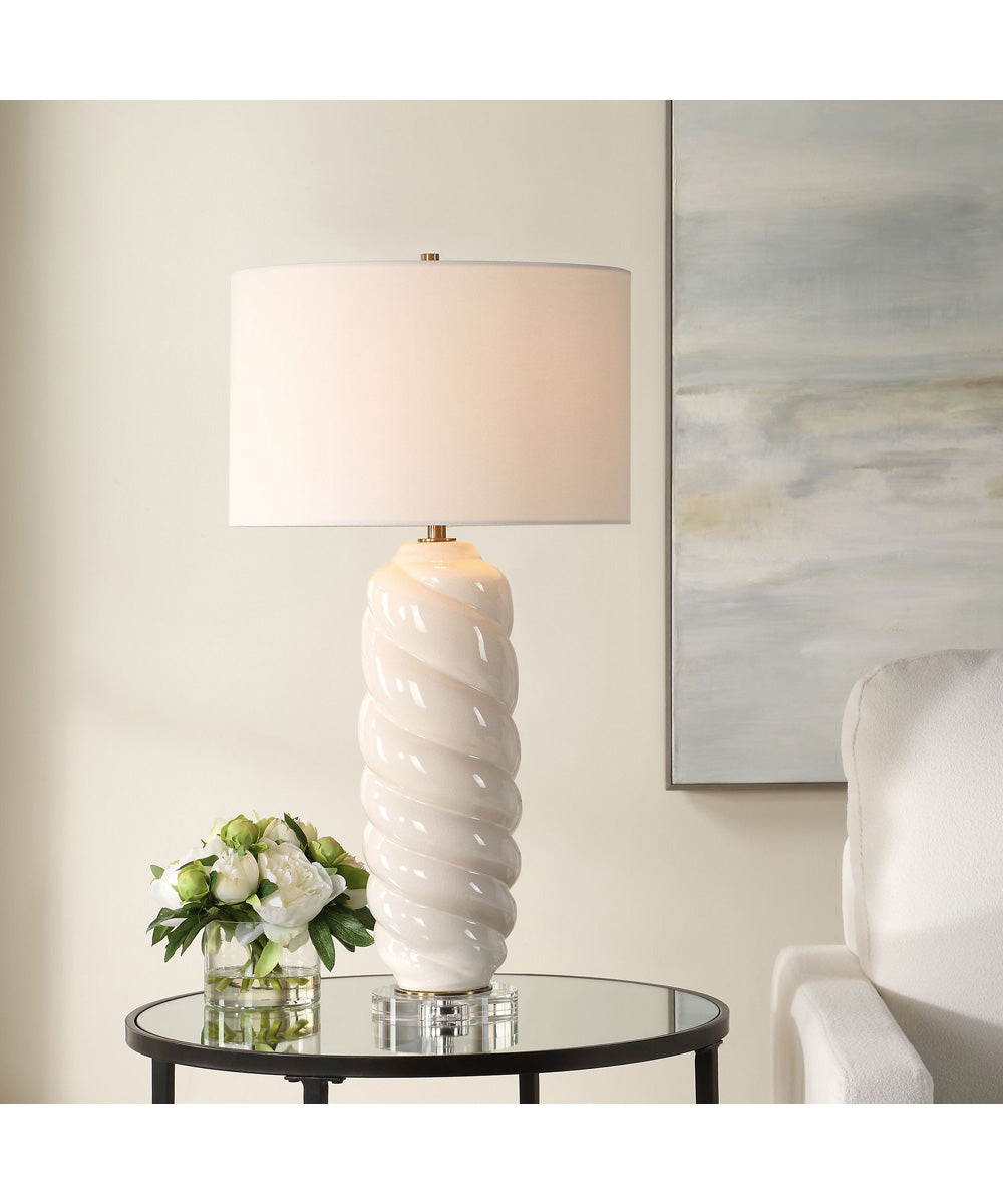 Anneli White Swirl Table Lamp