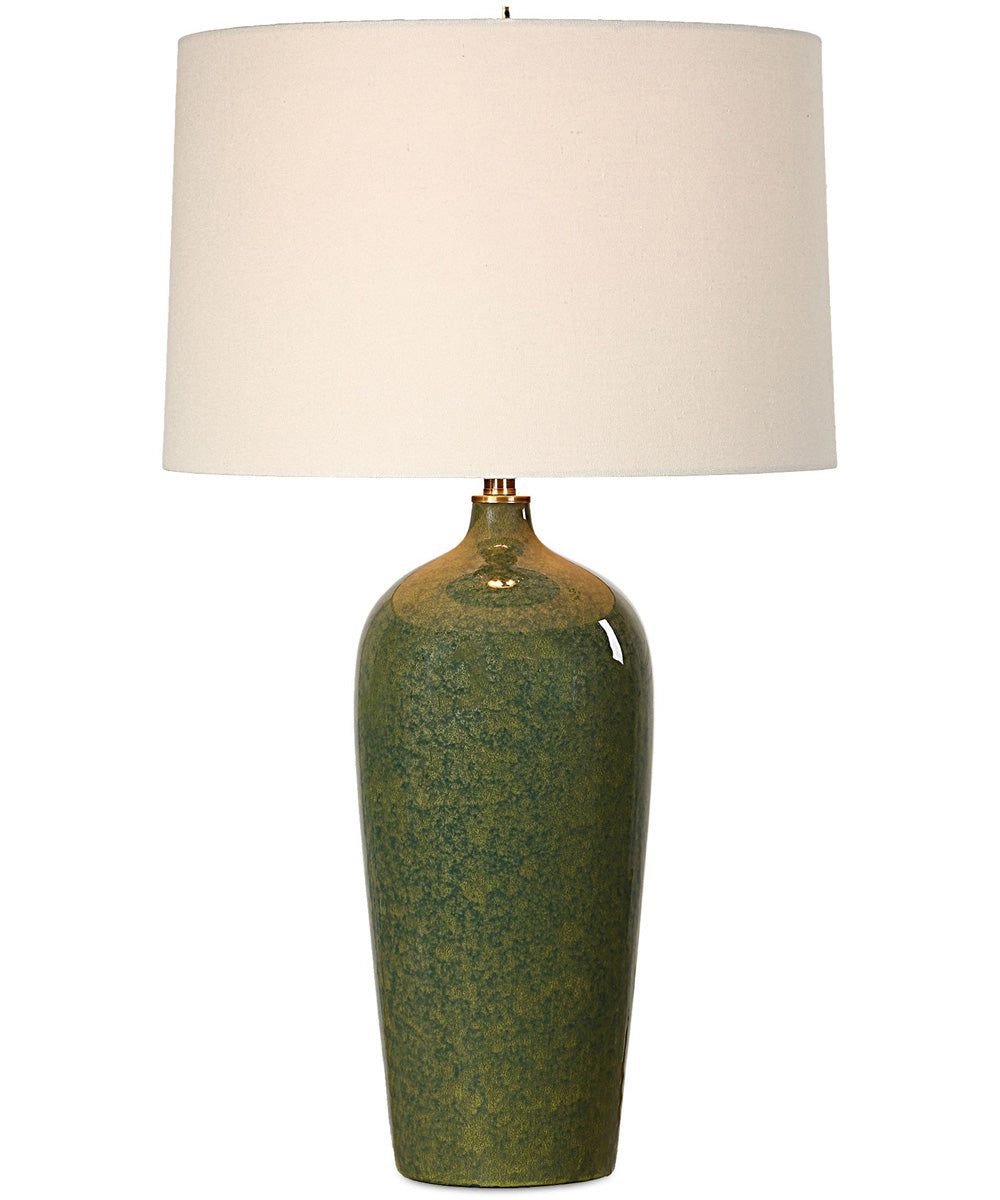Ceramic Table Lamp with Emerald Green Glaze