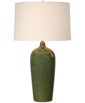 Ceramic Table Lamp with Emerald Green Glaze