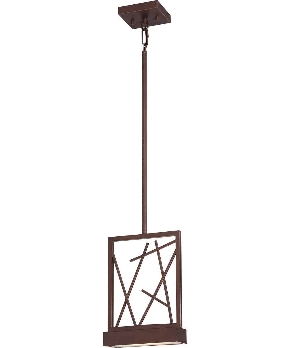 8"W Stix 1-Light Pendant Patina Bronze
