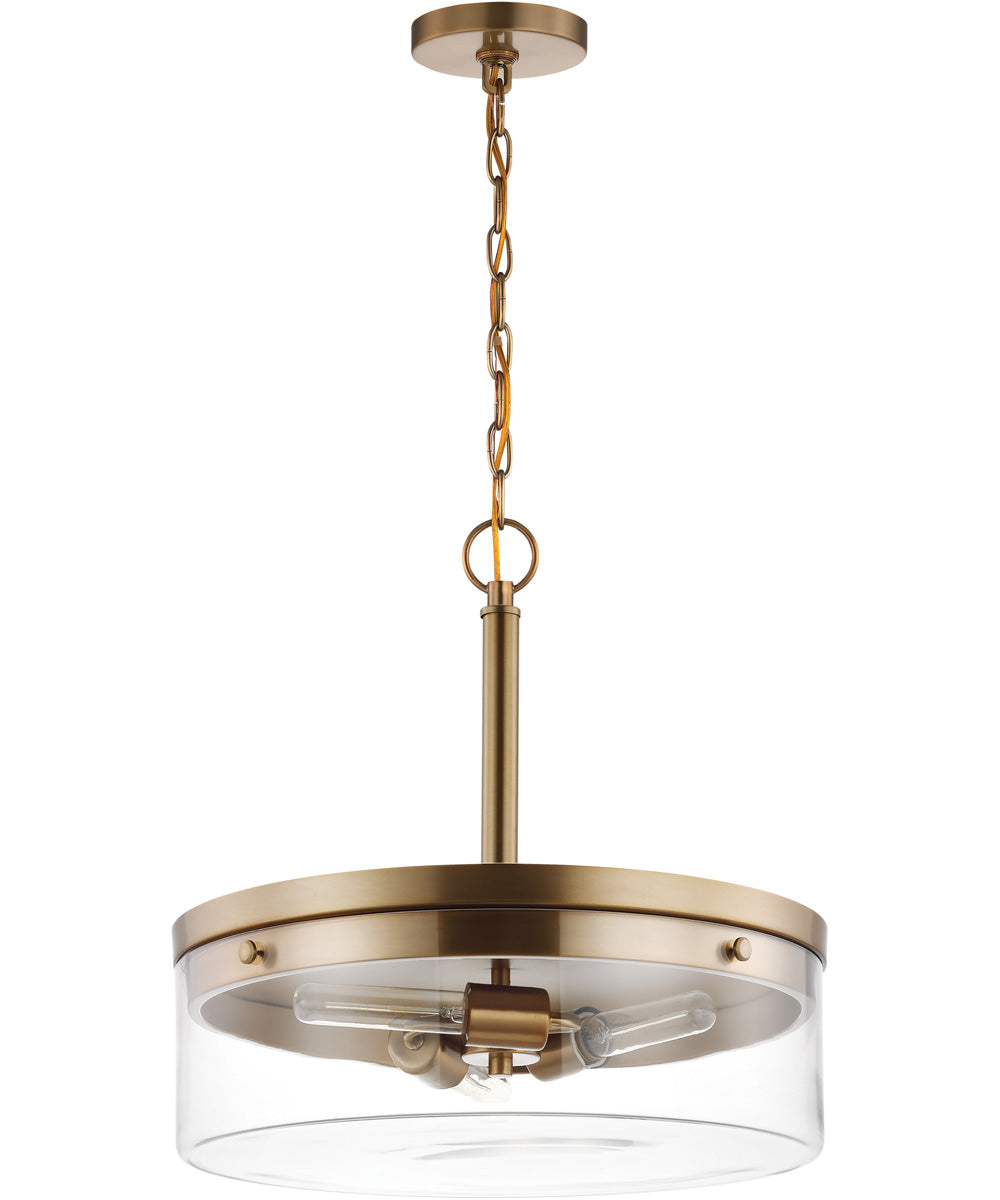 Intersection 3-Light Pendant Burnished Brass