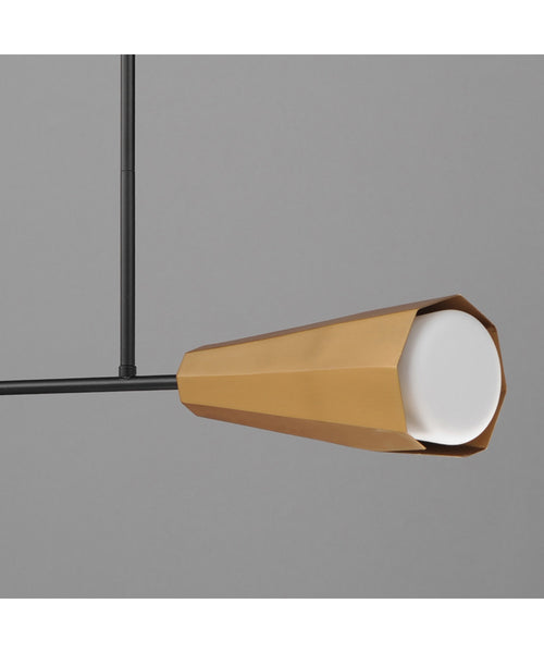 Maxim Rizzo Linear Pendant Black / Antique Brass 10816SWBKAB