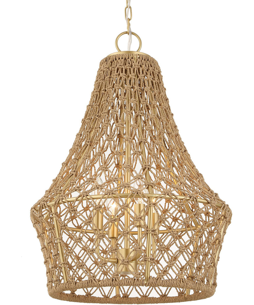 Macrame 4 Light Rope Pendant