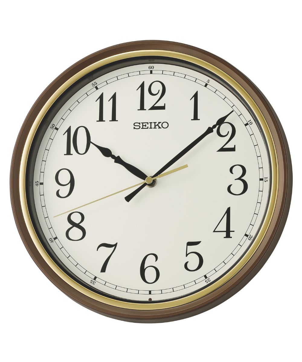 OPEN BOX Wall Clock Oita Brown Glass Cover