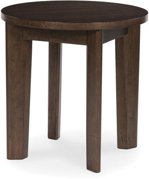 Korestone 2 Round End Table Dark Brown