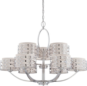 38"W Harlow 9-Light Chandelier Polished Nickel