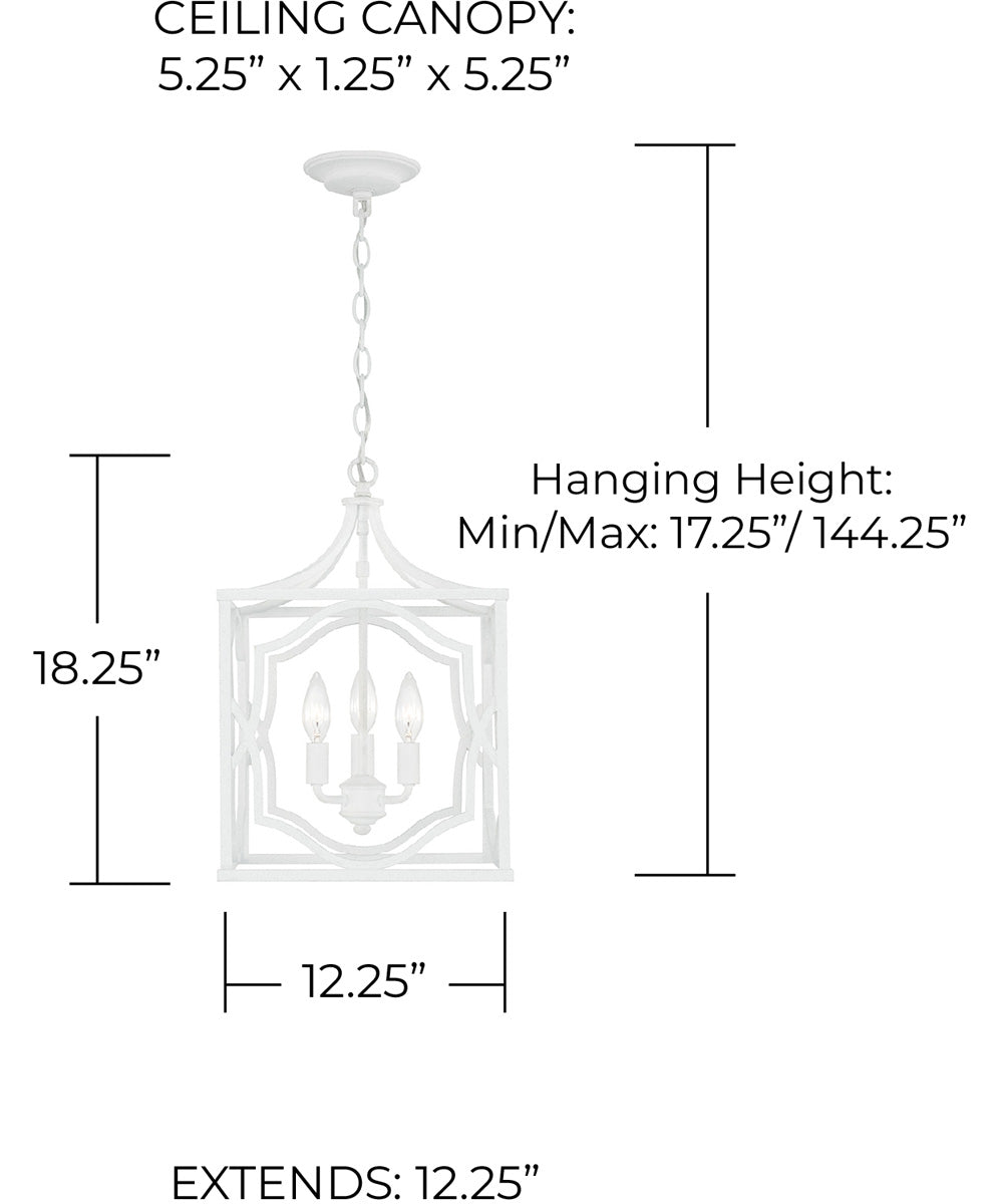 Anna 3-Light Foyer Textured White