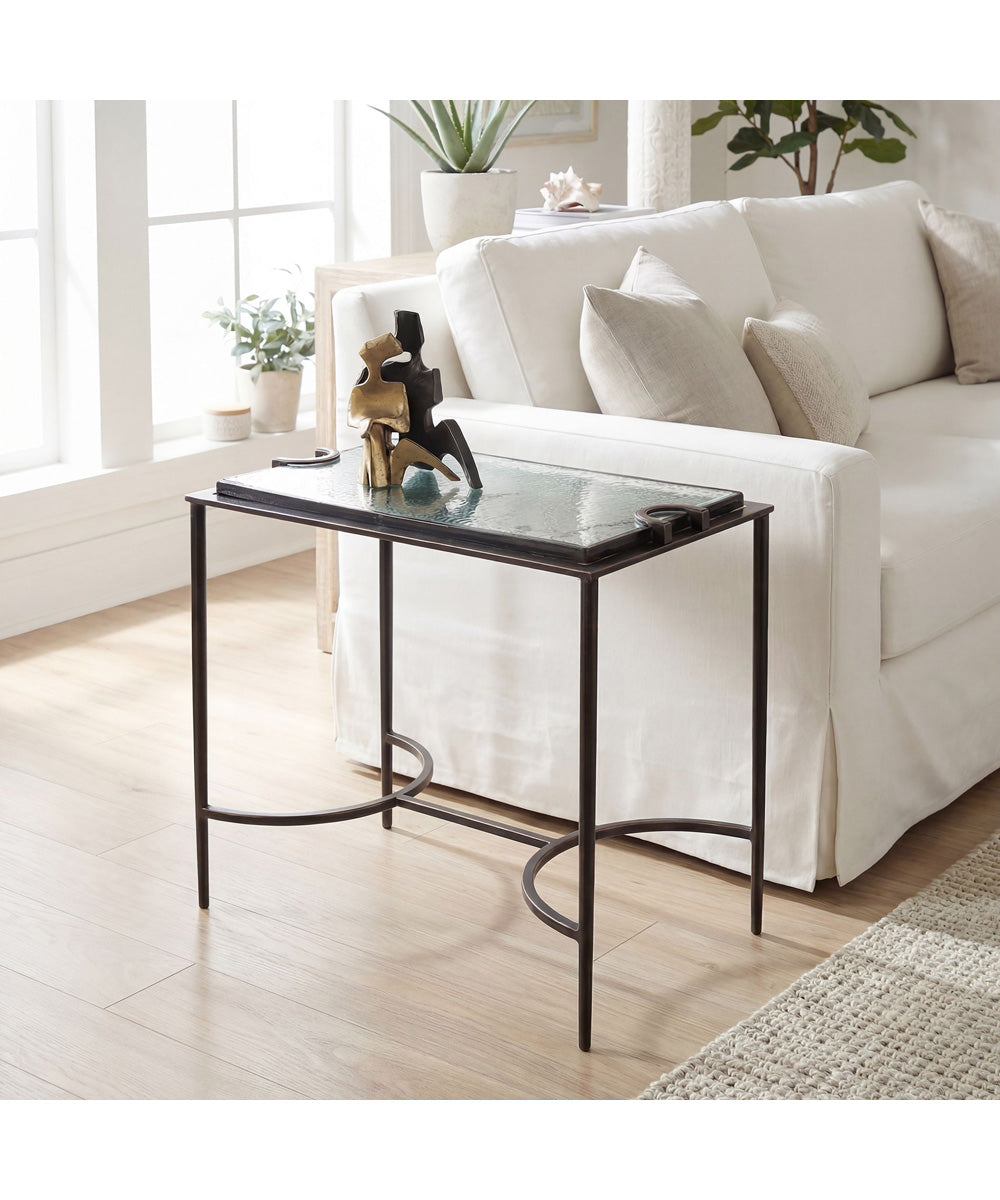 Eisen Textured Glass Accent Table