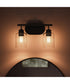 Reines 2-Light Bath Vanity with Clear Glass Shades Matte Black