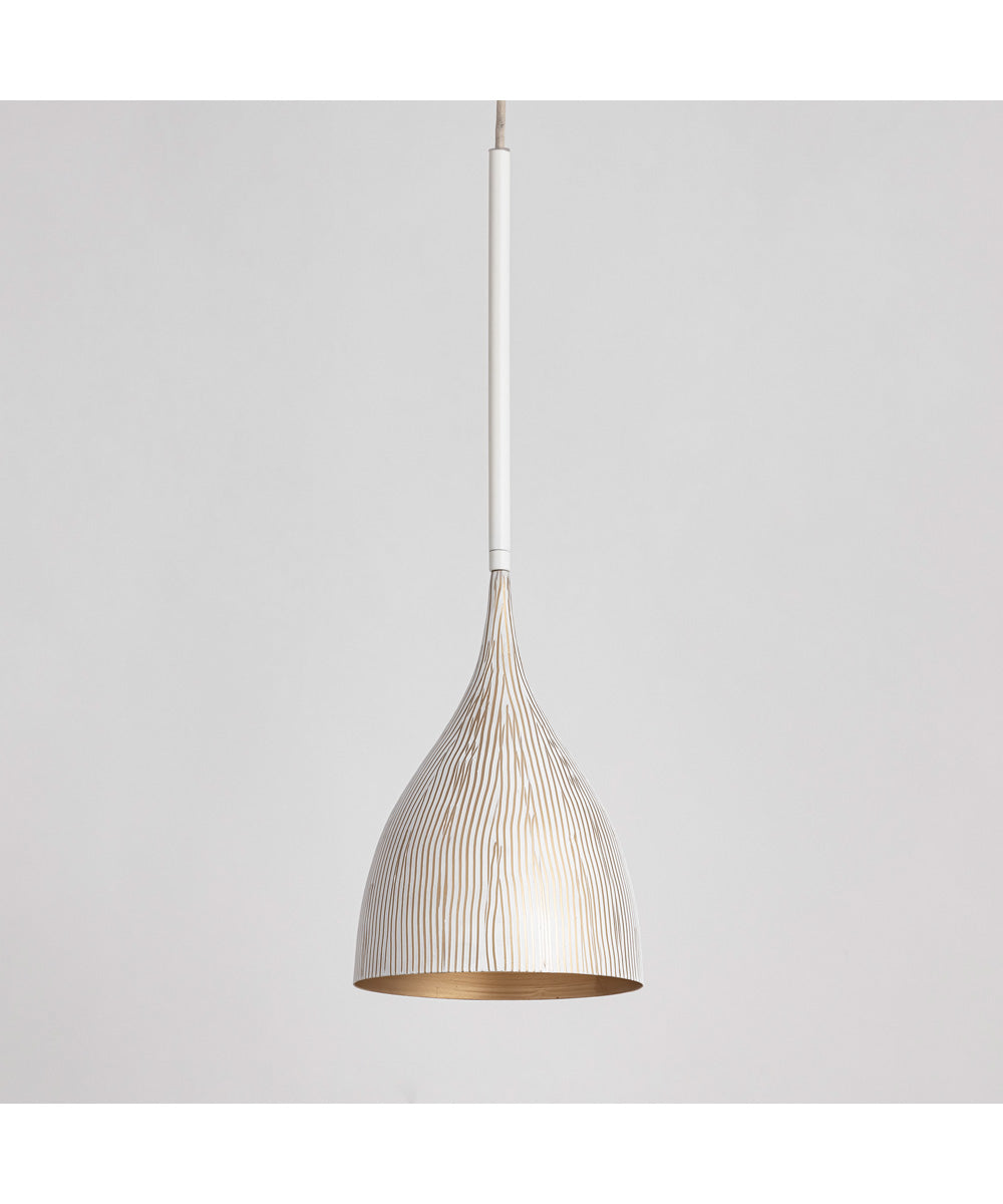 Fleur 1-Light Mini Pendant White/Gold