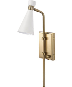 Prospect 1-Light Vanity & Wall Matte White / Burnished Brass