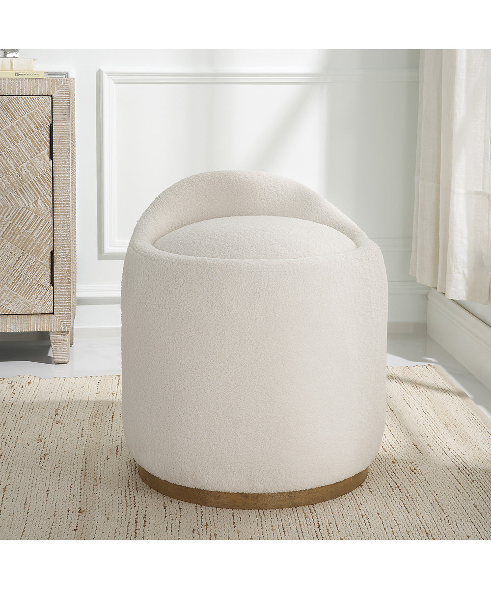 Swirl Swivel Sheepskin Ottoman