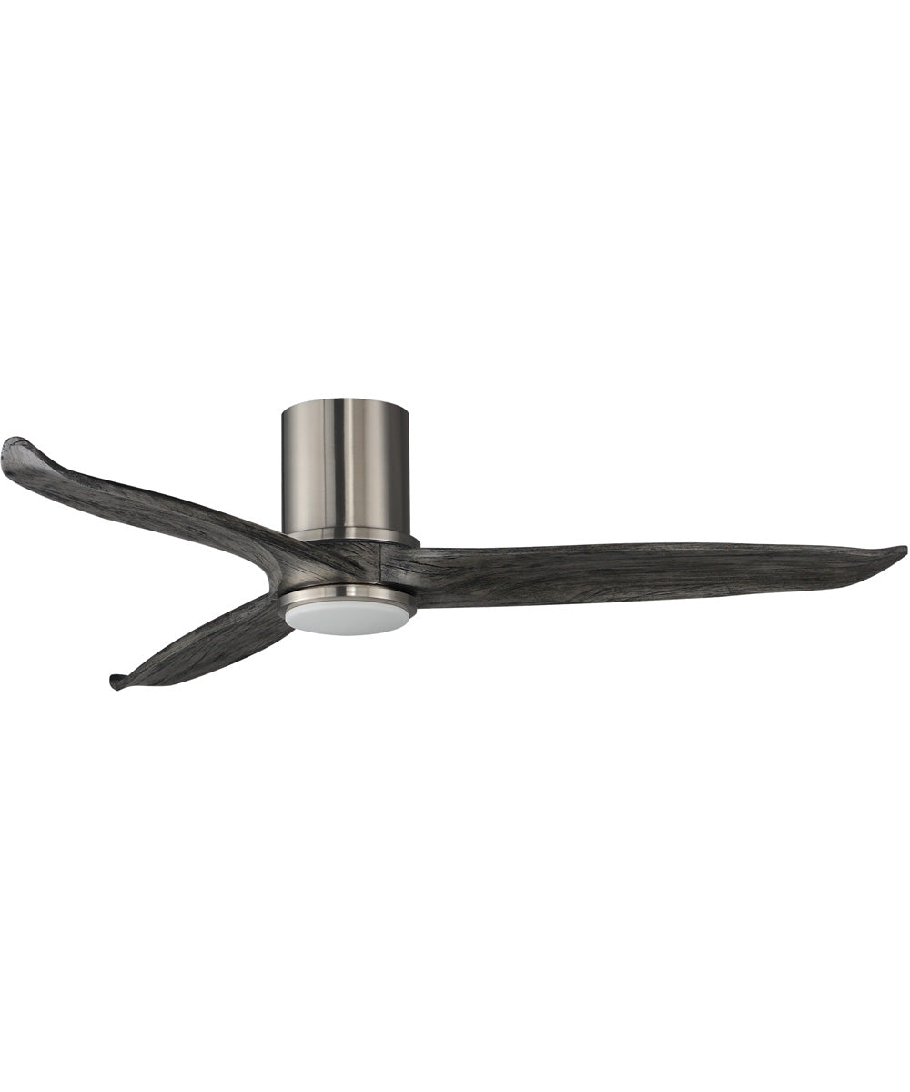 Woodwind 52 inch Solid Wood Blade Hugger Fan w LED Satin Nickel