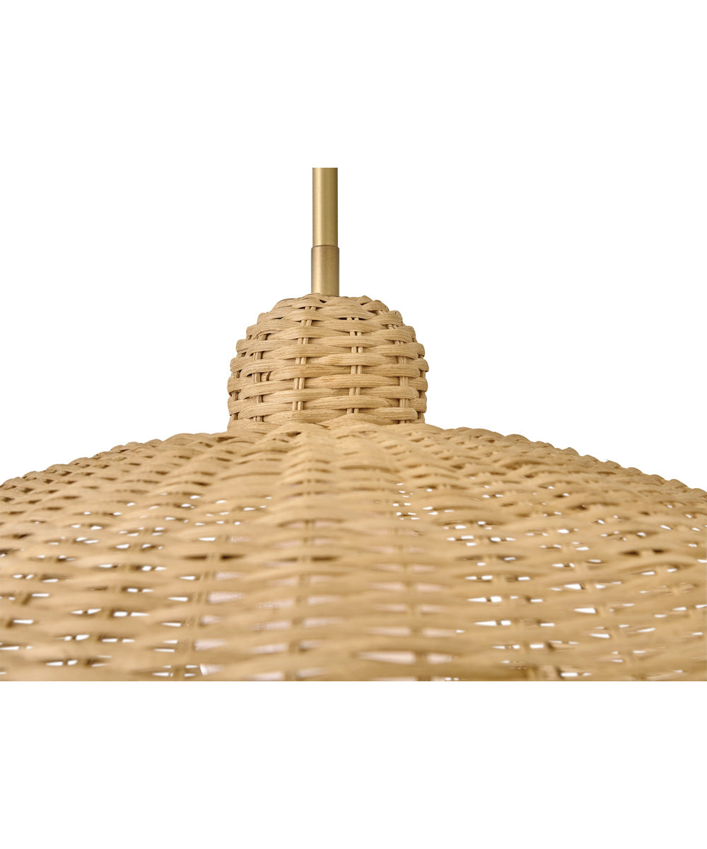 Pismo 1-Light Large Pendant in Lacquered Brass