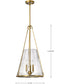 Valentine 3-Light Pendant Vintage Brass