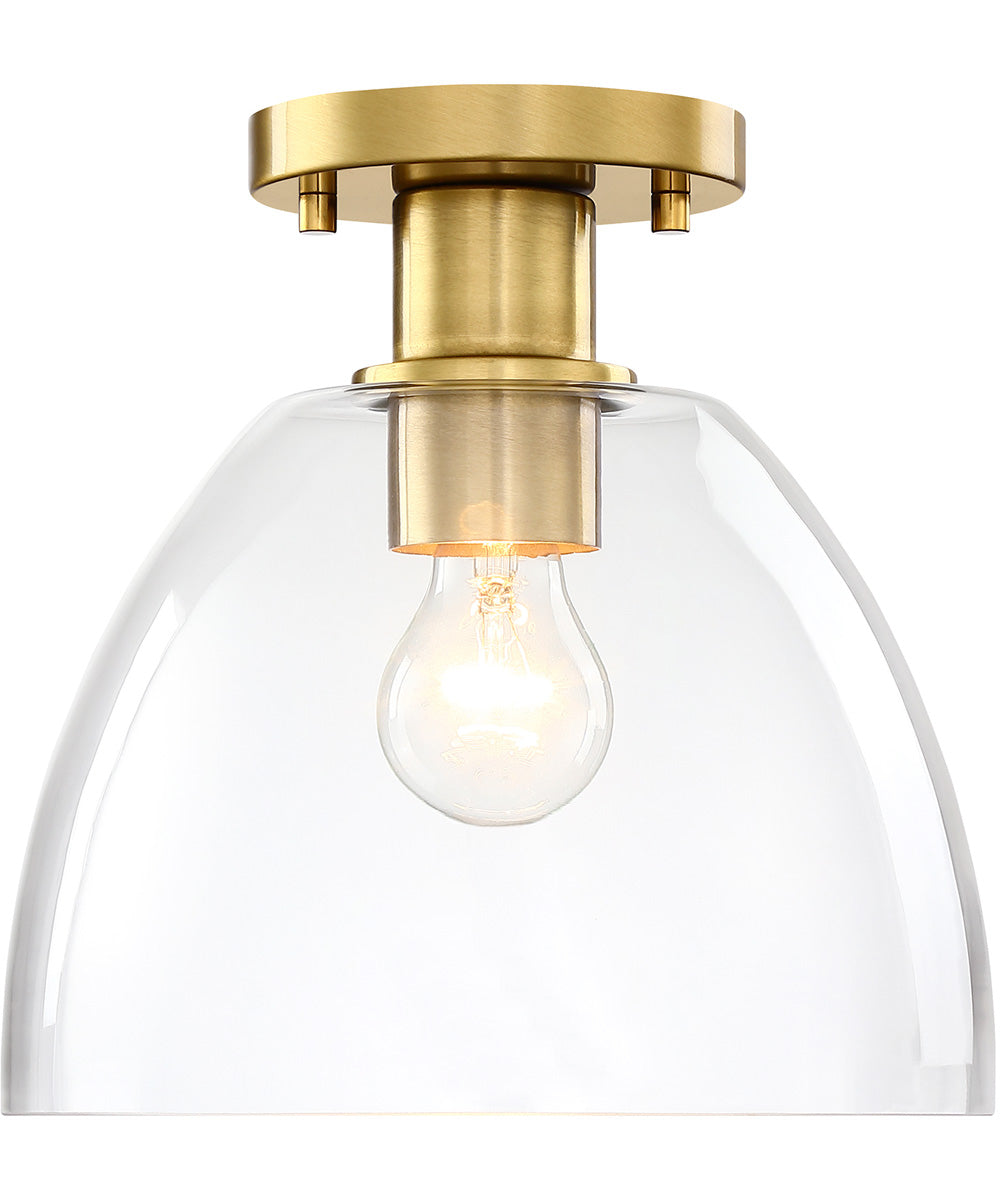 Indigo 1 Light Semi Flush Mount Brushed Gold