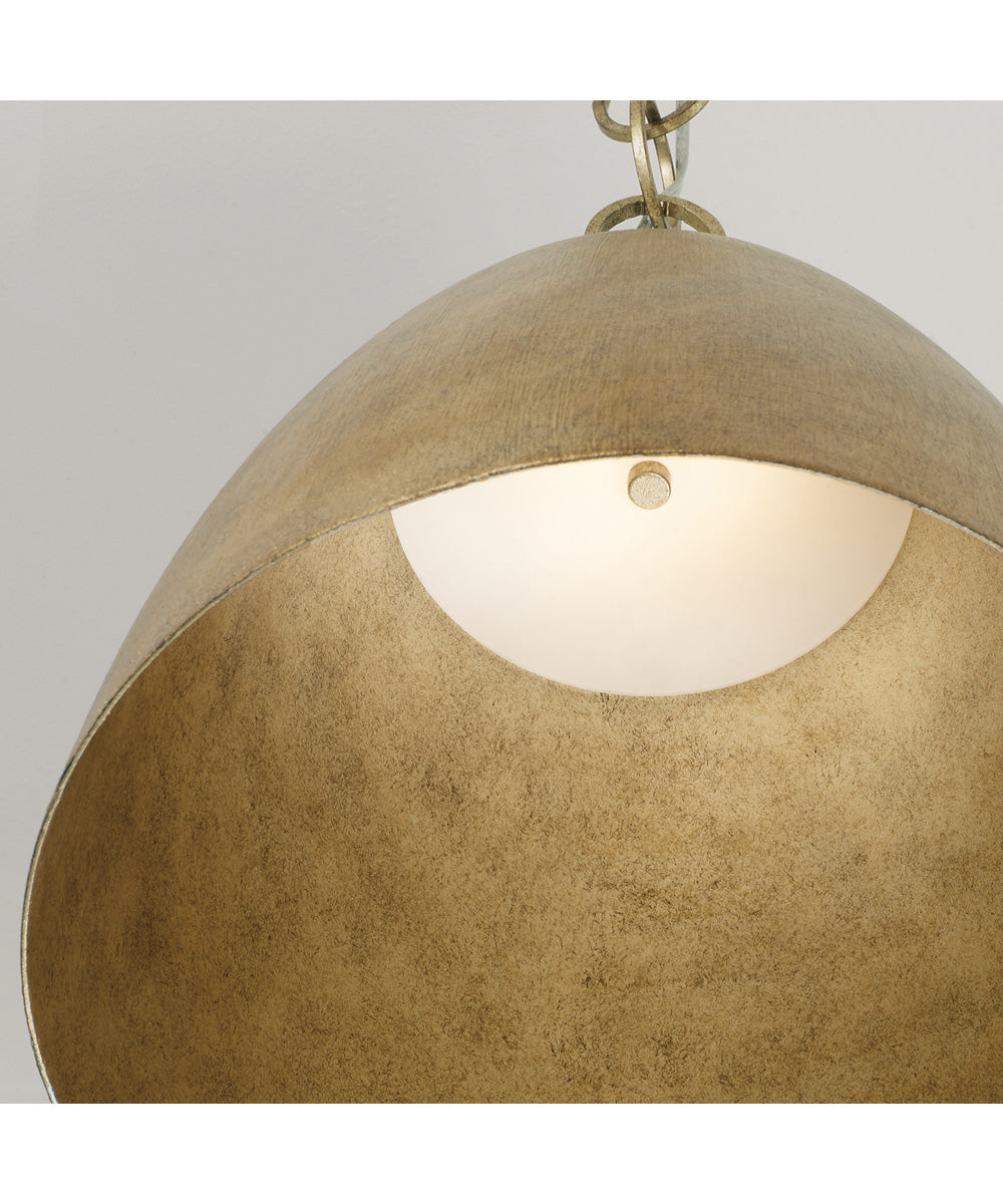 Francesca 1-Light Pendant Feathered Gold