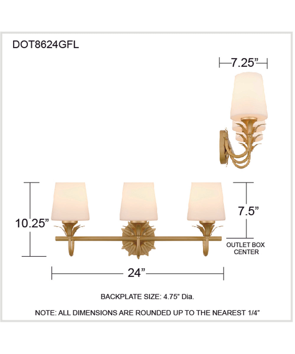 Dorothea 3-light Bath Light Gold Leaf