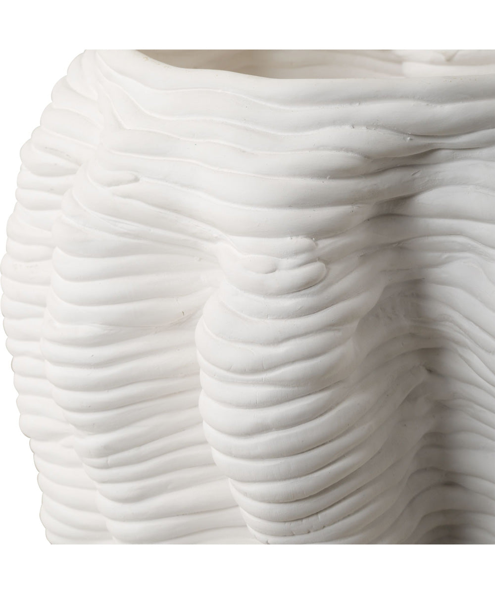 Stratified Matte White Vase