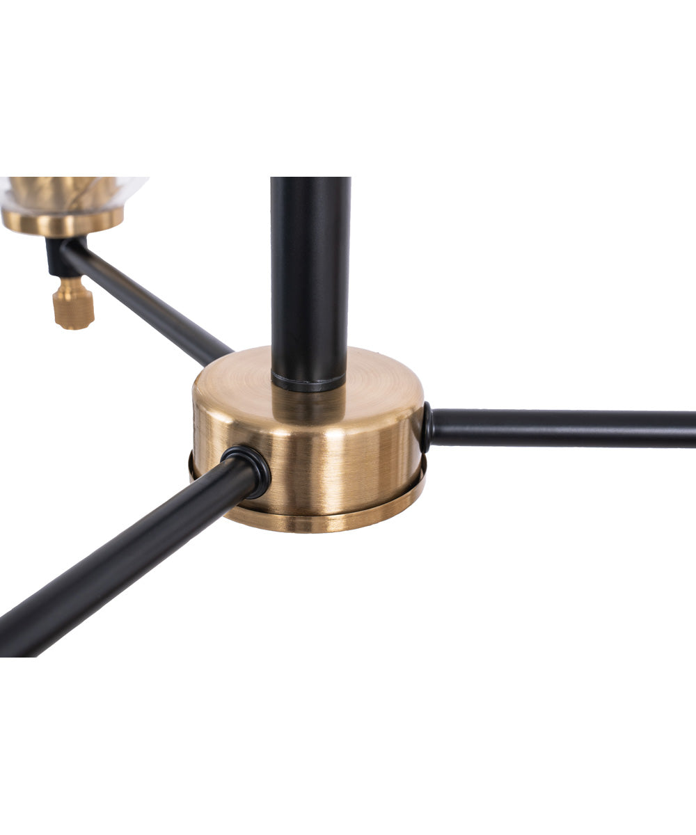Council 3-Light Lighting Flat Black/Satin Brass