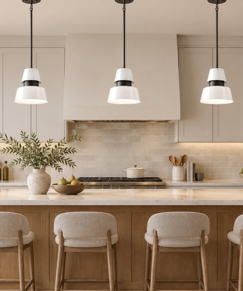 Lozano 9"W 1-Light White Finish Metal Cone Shade Indoor/Outdoor Pendant Light by Kichler
